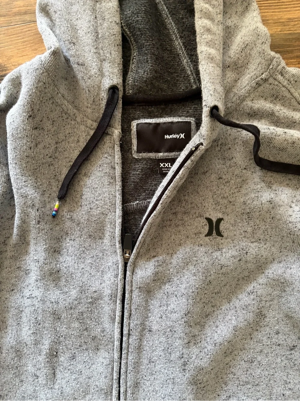 Hurley Men's Gray Full-Zip Hooded Sweatshirt
